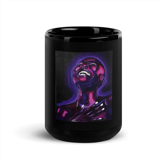 Black Purple Smile Glossy Mug