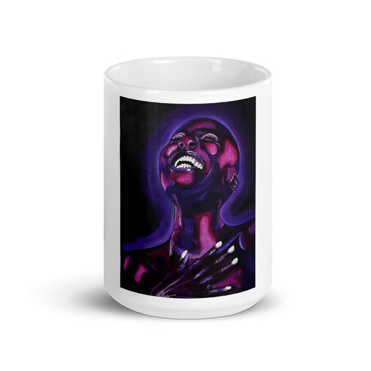 Black & White Purple Smile glossy mug